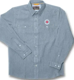 Orvis® Men's Tech Chambray Work Shirt Blue Long Sleeve
